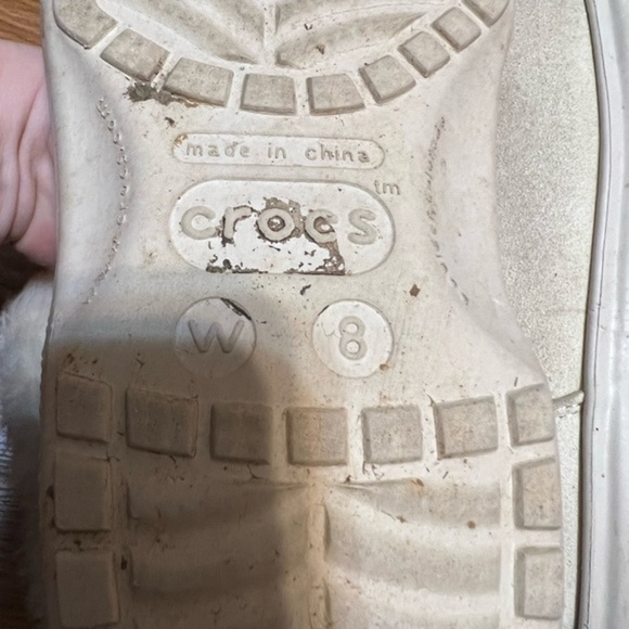 Crocs Boots White with Gray Boots Fur Inner Size 8 - Picture 8 of 8